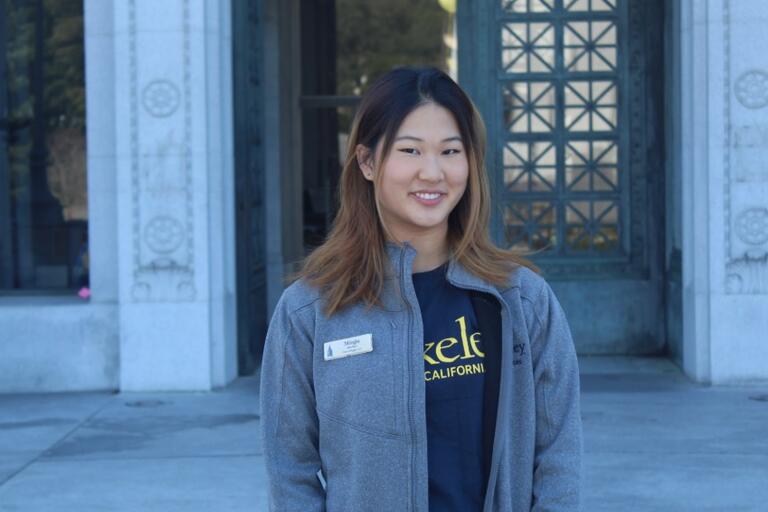 Minju K. in front of Doe Library