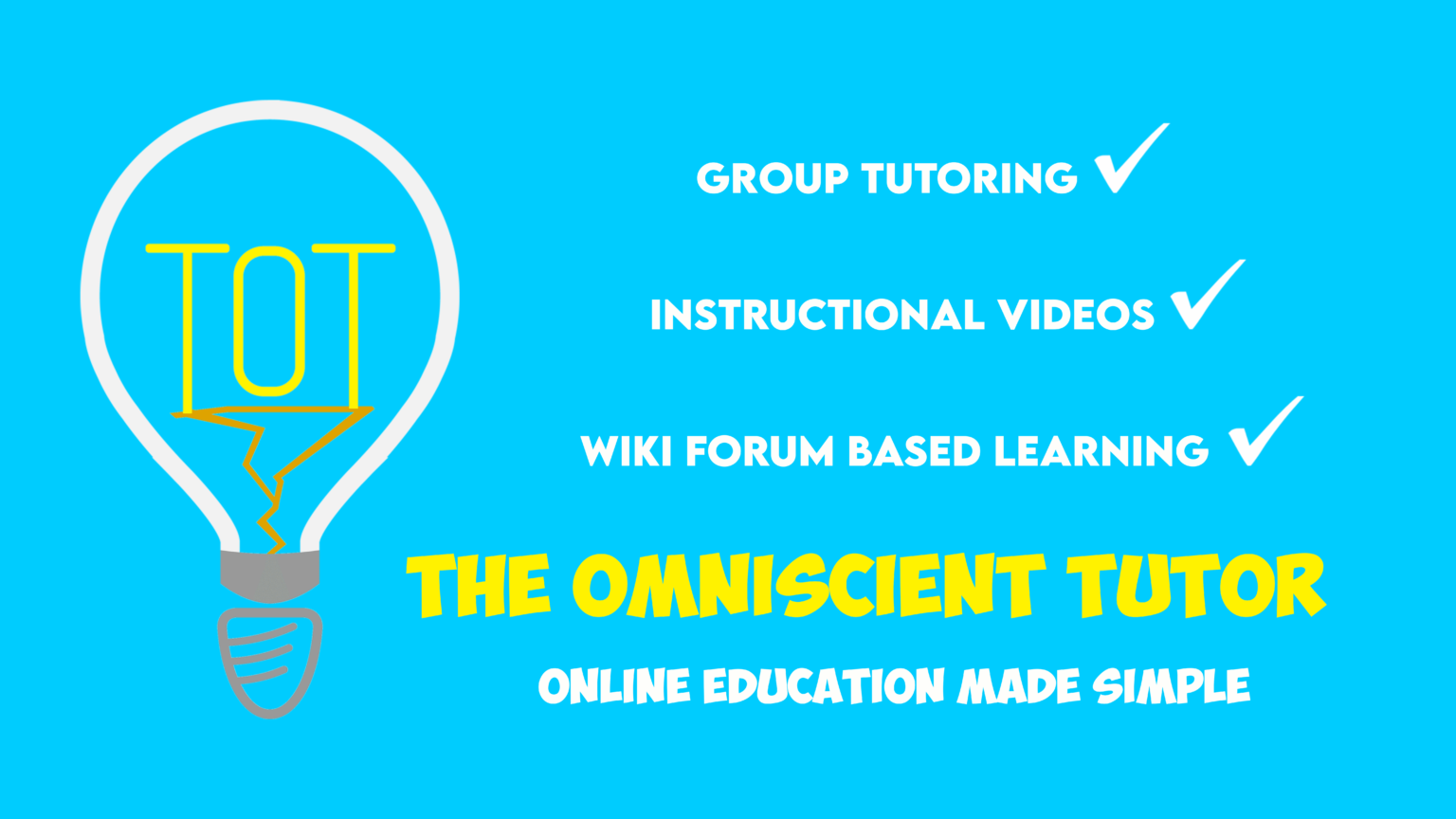 The omniscient tutor organization blue and white infographic 