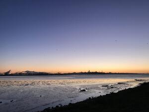 emeryville marina at sunset 